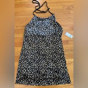 Wild Fable Dress Women’s 1X Leopard Animal Print Halter Tie at Neck Lined New